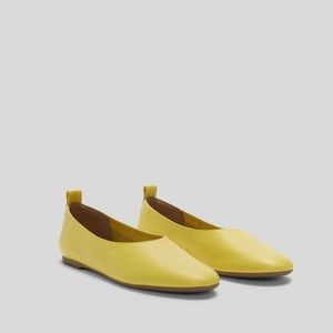 Everlane The Italian Leather Day Glove Flat in High Visibility Yellow, Size 8